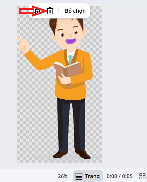 Xóa vùng miệng nhân vật