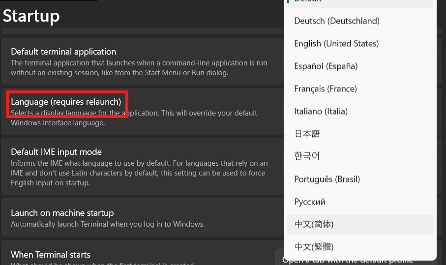 Đổi ngôn ngữ cho Terminal