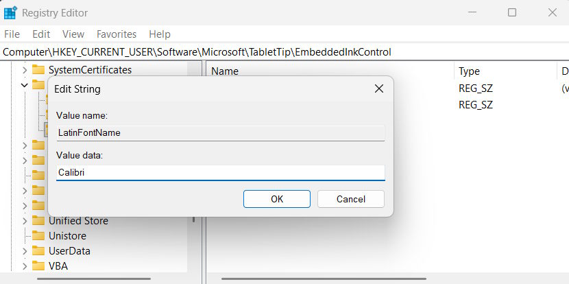 Đổi phông chữ viết tay bằng Registry Editor