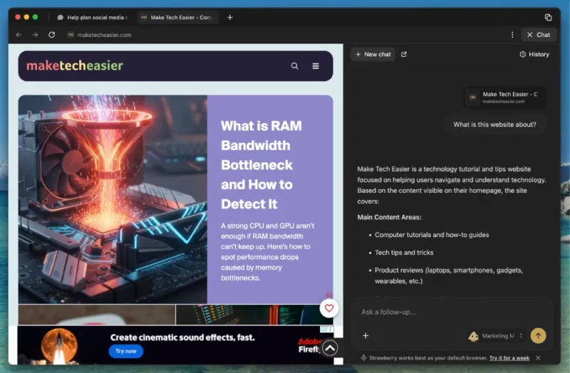 Chatbot Strawberry hoạt động