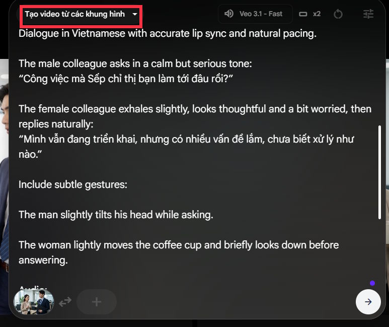 Tạo video trên Flow