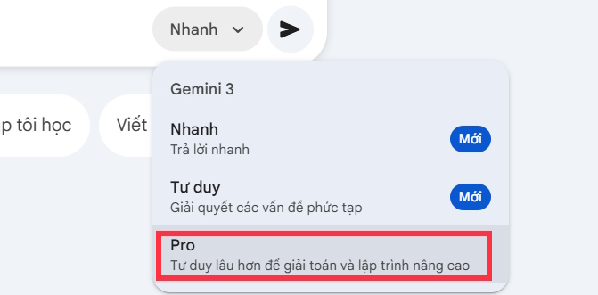 Sử dụng Gemini Pro