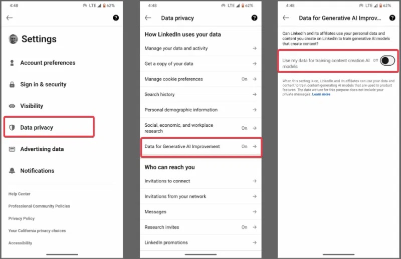 Từ chối tham gia huấn luyện Generative AI của LinkedIn