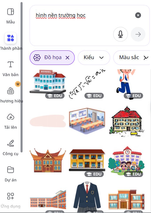 Tìm nền làm video trên Canva