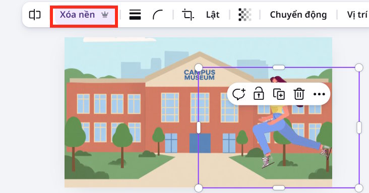 Xóa nền trên Canva