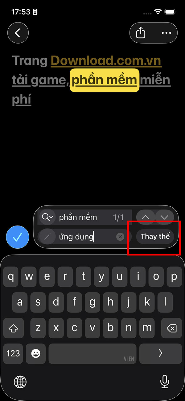 Nhập từ cần thay thế