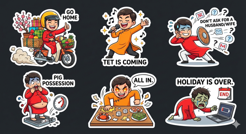 tạo sticker AI Tết