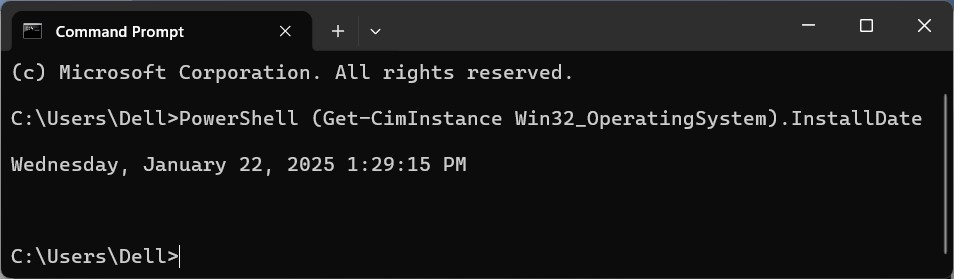 Lệnh Get-CimInstance Command Prompt