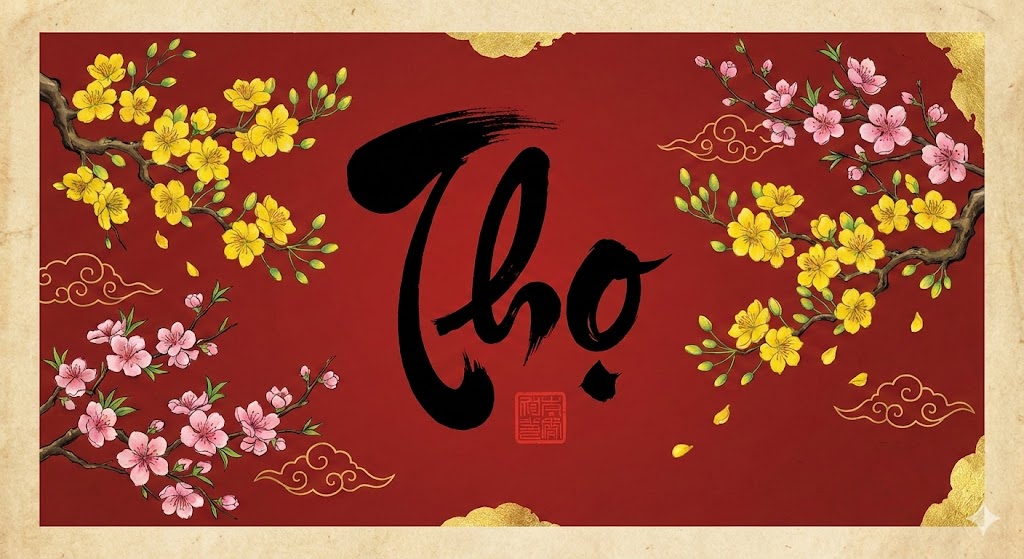 Chữ Thọ tạo từ Gemini Pro