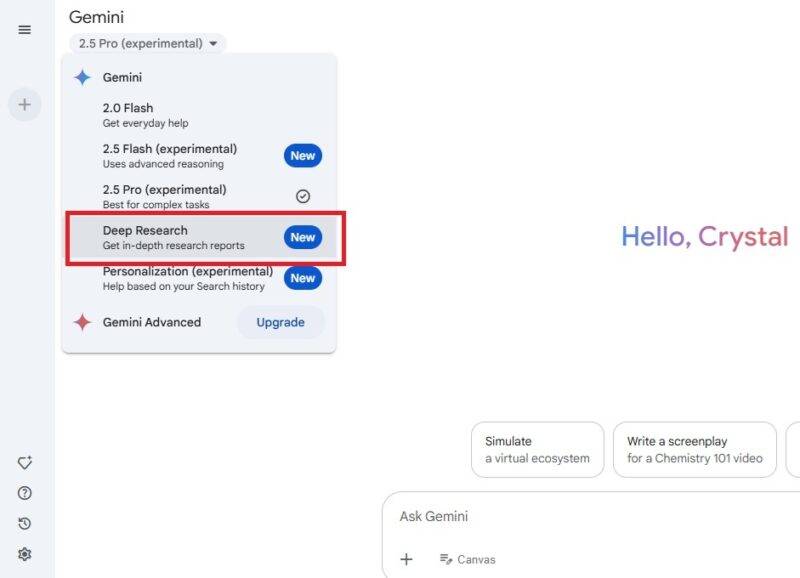 Truy cập Deep Research miễn phí