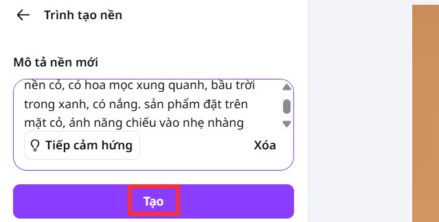 Nội dung tạo nền ảnh trên Canva AI