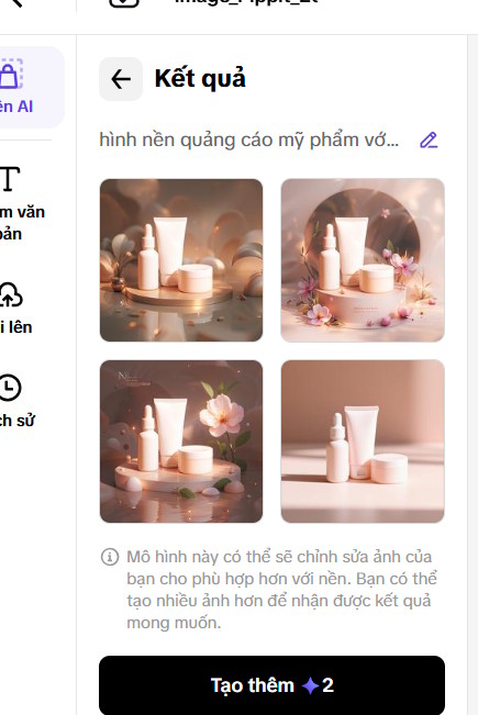 Ảnh tạo trên Pippit