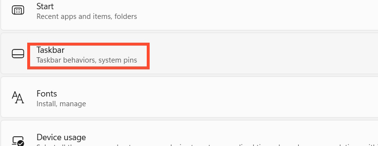 Chỉnh Taskbar Windows 11