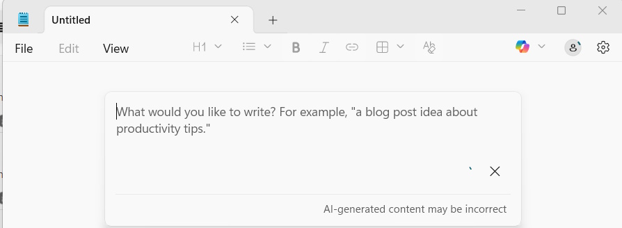 Tạo nội dung bằng công cụ Viết trên Notepad