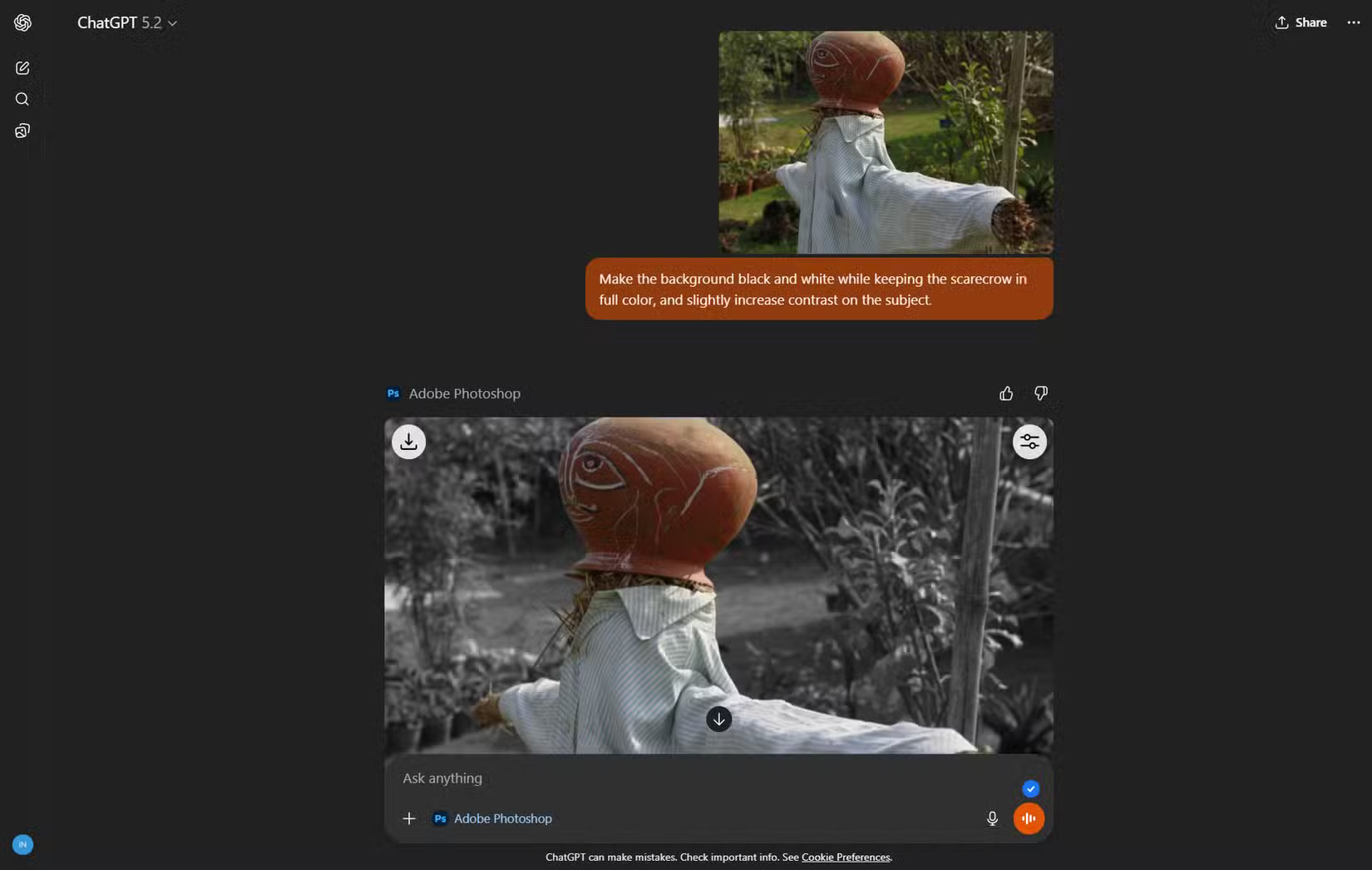 Chọn màu sắc với prompt của ChatGPT.