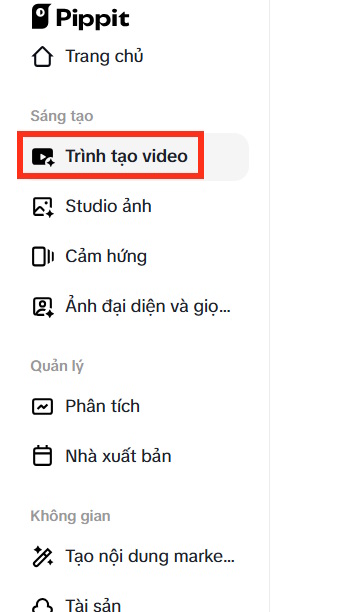 Trình tạo video trên Pippit
