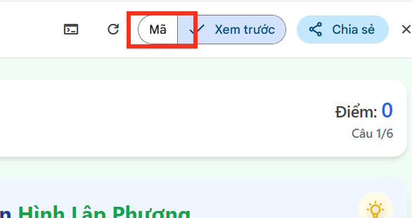 Mở phần mã trò chơi tạo trên Gemini