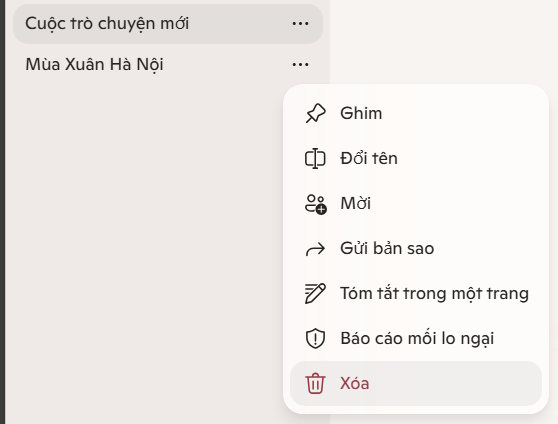 Xóa cuộc trò chuyện trên Copilot