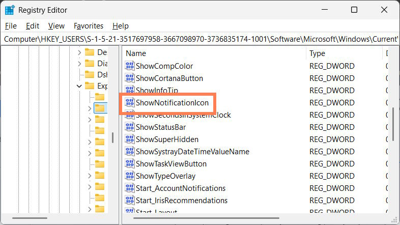 Chỉnh ShowNotificationIcon