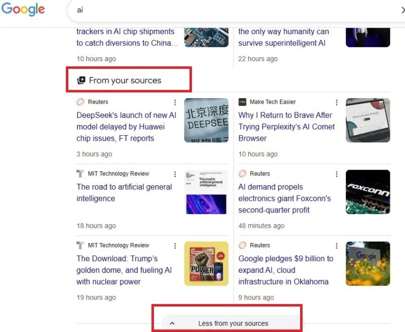 Xem kết quả mới sau khi thay đổi nguồn