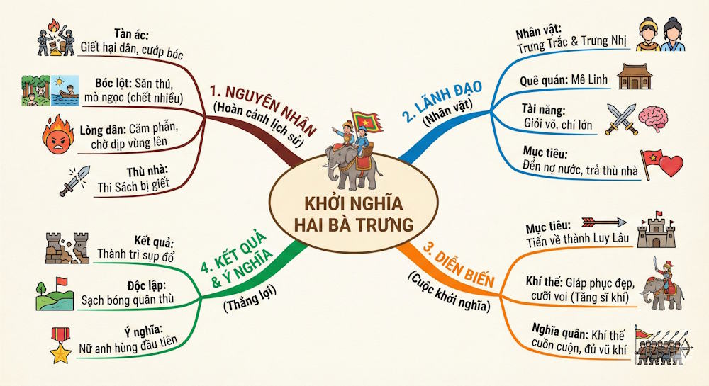 Mindmap từ truyện kể trên Gemini