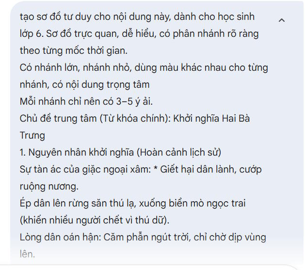 Lệnh tạo sơ đồ từ duy trên Gemini