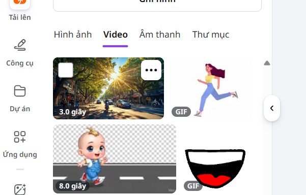 Tải video lên Canva