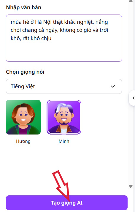 Nội dung thành giọng nói AI