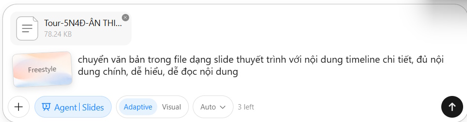 Lệnh tạo slide Kimi AI