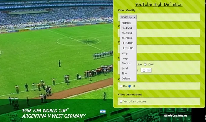 Nhận được chất lượng video rõ nét hơn cho các đoạn video cũ bằng cách bật cài đặt 8K trong add-on YouTube High Definition.