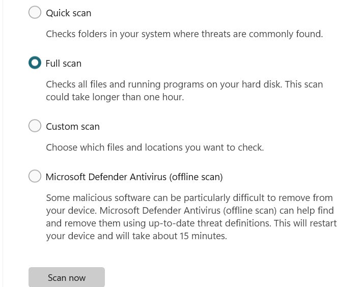Dùng Windows Security