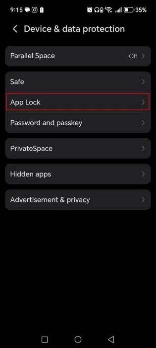 Chọn App Lock trên điện thoại Honor.