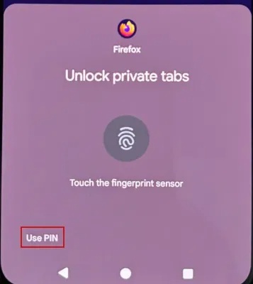 Sử dụng xác thực sinh trắc học để mở khóa các tab riêng tư trong Firefox cho Android.
