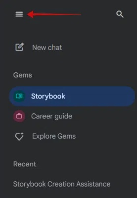 Truy cập Gemini Gems trên web.