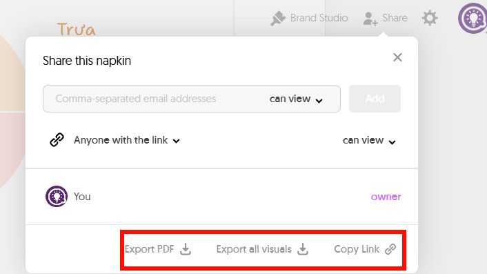 Tải sơ đồ tư duy trên Napkin AI