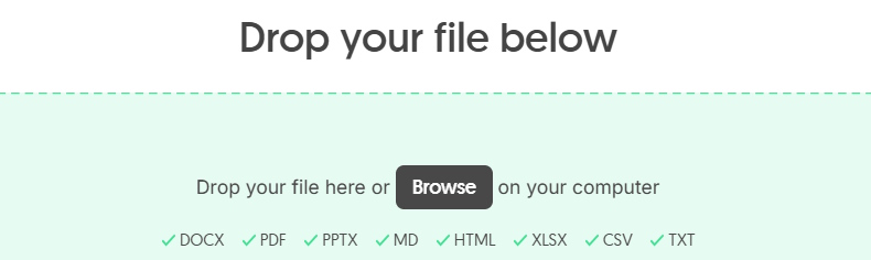 Tải file lên Napkin AI
