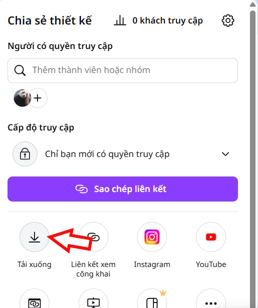 Tải video trên Canva