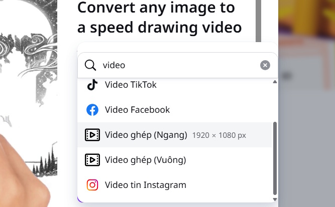 Tạo video ngang trên Canva
