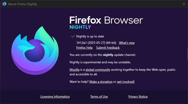 Cập nhật Firefox lên 140 trở lên