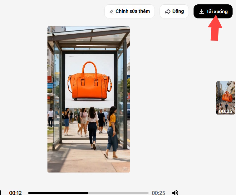 Tải video quảng cáo sản phẩm trên Pippit