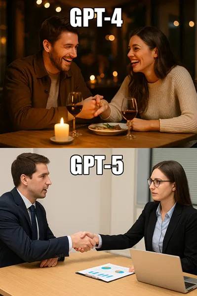 Sự khác biệt về hình ảnh giữa ChatGPT 4o và ChatGPT 5.