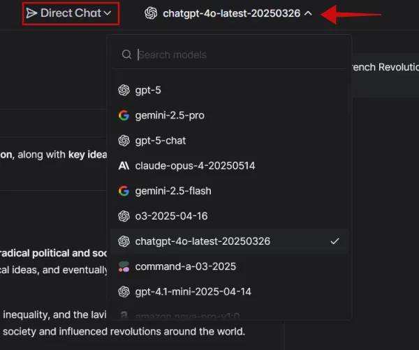 Duyệt cơ sở dữ liệu mô hình AI của LMArena