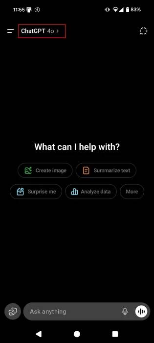 Trò chuyện với ChatGPT 4o một lần nữa trong ứng dụng ChatGPT.