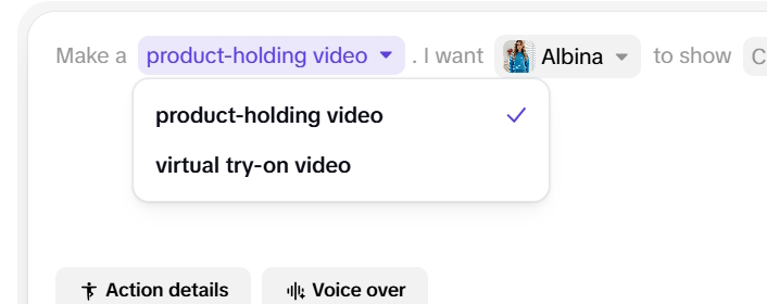 Chọn loại video trưng bày sản phẩm