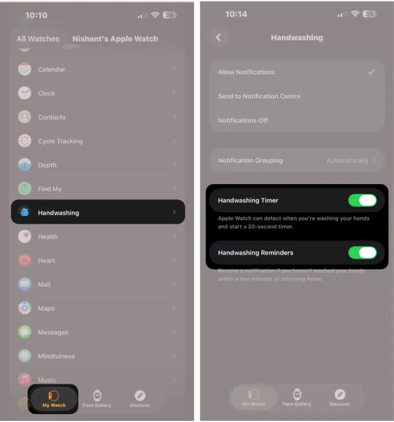 Bật tính năng rửa tay bằng iPhone