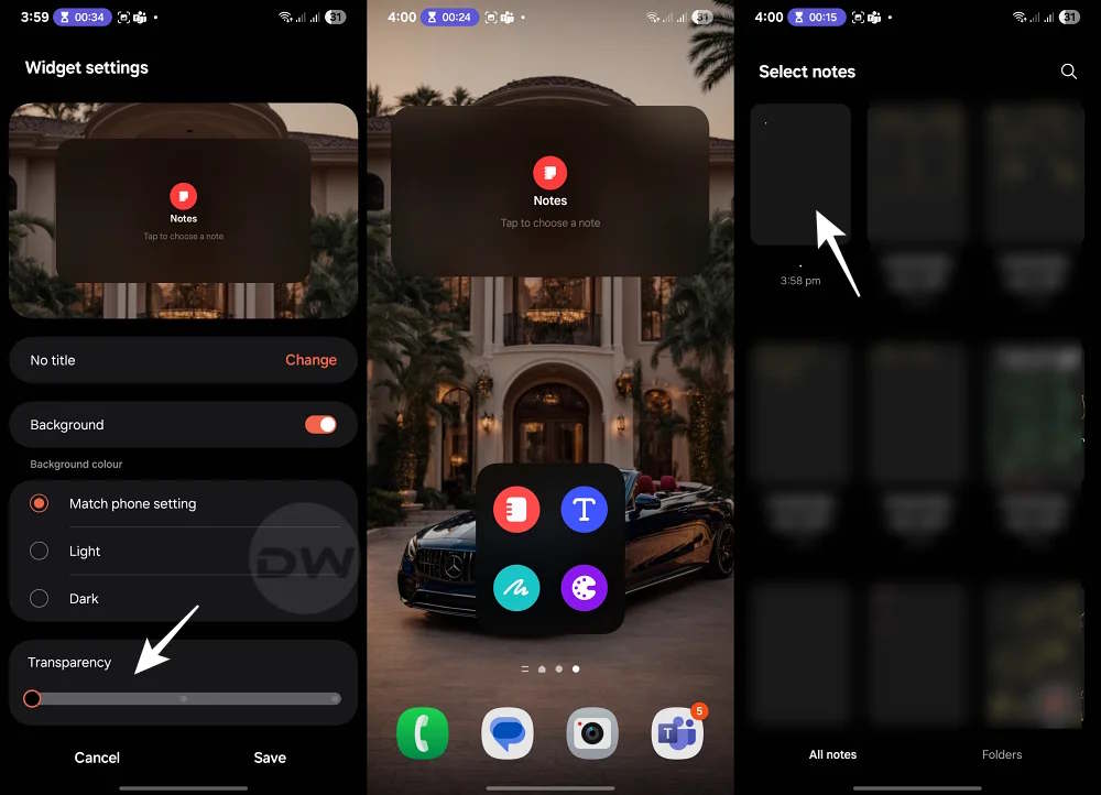 Chế độ làm mờ cho ghi chú