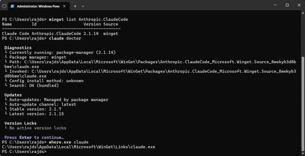 Kiểm tra lỗi cài đặt Claude Code