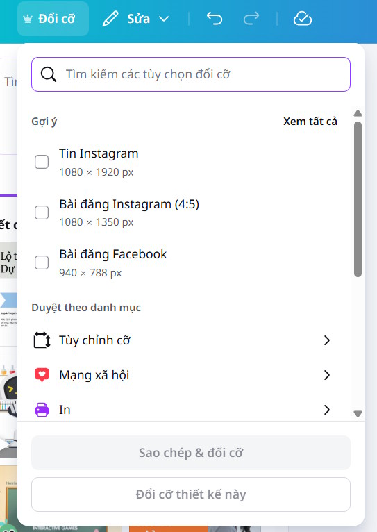 Đổi định dạng nội dung trên Canva AI