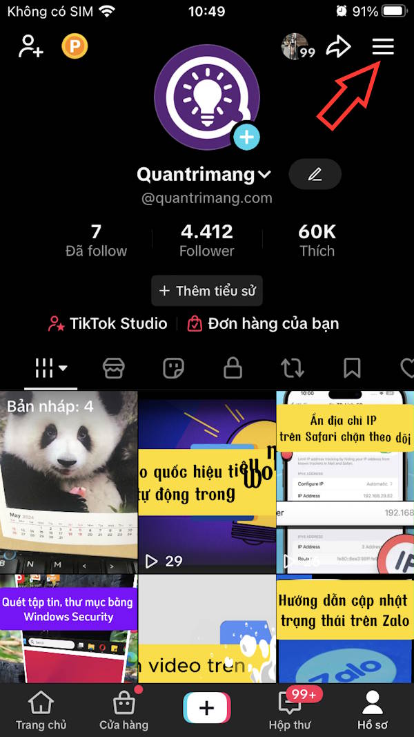 Giao diện TikTok
