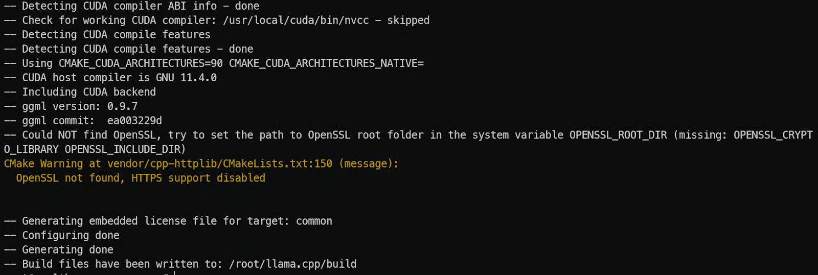 Tạo file xây dựng llama.cpp hỗ trợ CUDA.